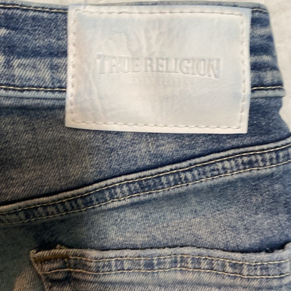 True Religion Halle High Rise super Skinny Light Blue Distressed Jeans SZ 24 - Picture 8 of 14